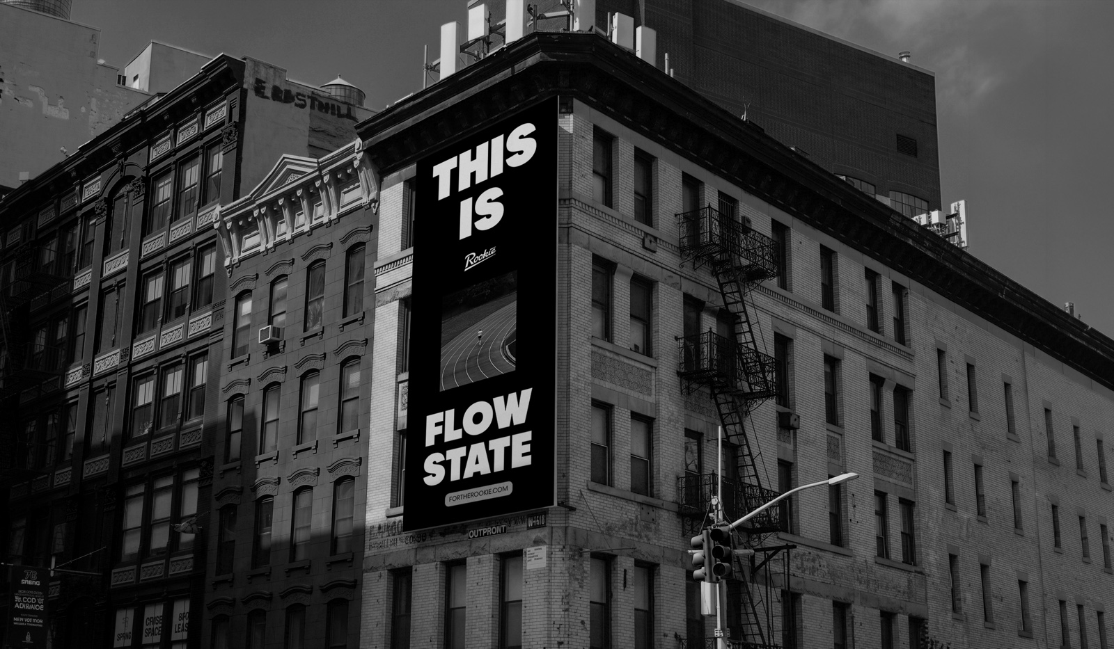 Rookie corner billboard on a New York building: This is flow state